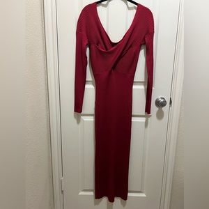 Red wrap top maxi dress